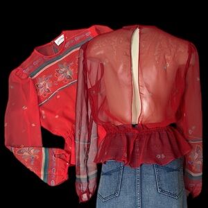 Vintage Open Back Sheer Top